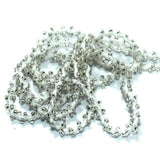 1 Mtr Trans White Seed Bead Beaded String For Necklace
