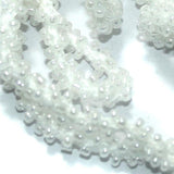 1 Mtr Luster White Seed Bead Beaded String For Necklace