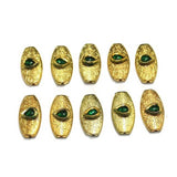10 pcs 22x14 mm Kundan Beads,Green