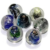 20 Pcs, 15mm Silver Foil Round Beads Assorted