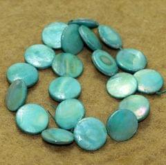 18mm Disc Shell Beads Turquoise 1 String