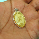 Alphabet K Oval Shaped Shell Pendant
