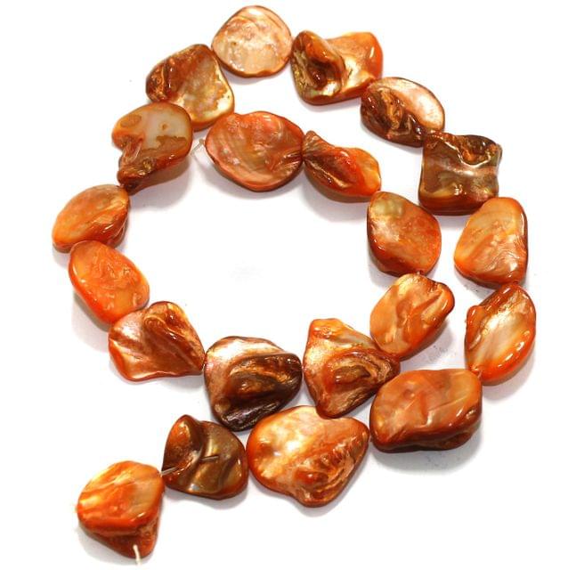 Orange Shell Beads String 18-22 mm