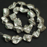 1 String, 22mm Silver Shell Pearl Beads