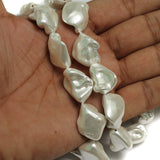 1 String, 22mm White Shell Pearl Beads