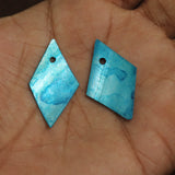 50 Pcs, 33mm Turquoise Single Hole Shell Beads
