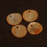 25 Pcs, 23mm Orange Single Hole Round Shell Beads