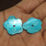 25 Pcs, 23mm Turquoise Flower Shell Beads