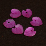 100 Pcs, 15mm Magenta Single Hole Heart Shell Beads