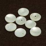 100 Pcs, 13mm Off White Single Hole Round Shell Beads
