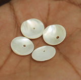 100 Pcs, 13mm Off White Single Hole Round Shell Beads