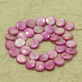 12mm Disc Shell Beads Hot Pink 1 String