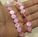 12mm Disc Shell Beads Pink 1 String