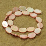 19x13mm Oval Shell Beads Light Pink 1 String