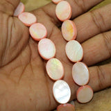 19x13mm Oval Shell Beads Light Pink 1 String