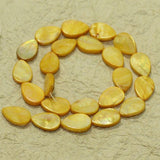 15x10mm  Drop Shell Beads Yellow 1 String