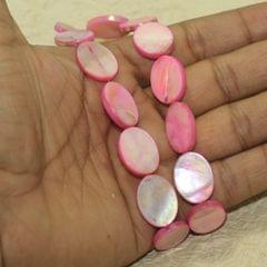 19x13mm Oval Shell Beads Hot Pink 1 String