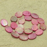 19x13mm Oval Shell Beads Hot Pink 1 String