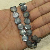 12mm Disc Shell Beads Black 1 String