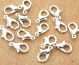 10 Pcs, 22mm Silver Finish Lobster Clasps