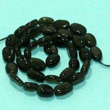 9-11mm, Smokey Semiprecious Flat Oval Stone Beads