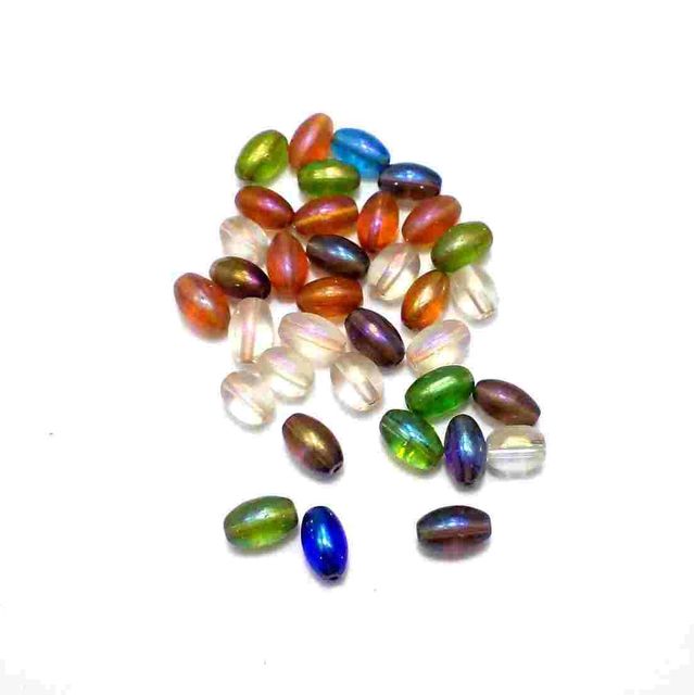425+ Glass Oval Beads Assorted Rainbow 6 mm