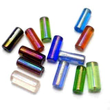 150+ Glass Tube Beads Assorted Rainbow 6 mm