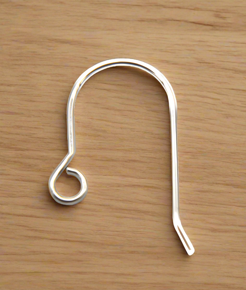 Sterling Silver Plain Earwire 18x13mm_bnf0537_1