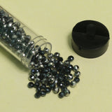 400 Pcs, 4mm Metallic Black and silver Glass Crystal Beads Tube For Jewellery Making