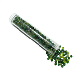 445+ Pcs 4mm Trans and Opaque Green Glass Crystal Beads Tube Tone For Jewellery Making