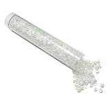 445+ Pcs, 4mm Trans and Opaque White Glass Crystal Beads Tube For Jewellery Making