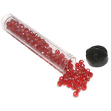 155 Pcs, 6mm Trans Luster Red Faceted Crystal Rondelle Beads