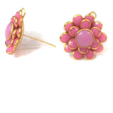 2 Pairs Double Layer PACCHI EARRING PINK 20X20 mm