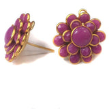 2 Pairs Double Layer PACCHI EARRING violet 20X20 mm