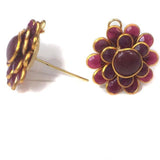 5 Pairs Double Layer PACCHI EARRING MAROON 20X20 mm