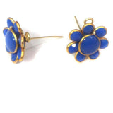 5 Pairs Single Layer Pacchi Earring Tops Blue, Size: 14X14mm