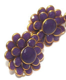 5 Pairs Double Layer PACCHI EARRING PURPLE 20X20 mm