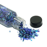 150 Gms Mix Blue Seed Beads Bottle, Size 11/0