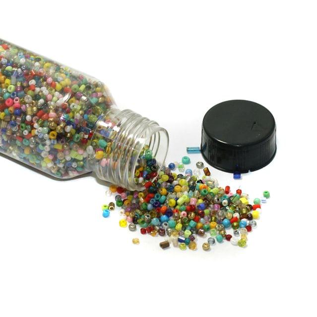 150 Gms Multicolored Seed Beads Bottle , Size 11/0