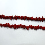 Red Glass Chips 2 Strings, 5-8mm, Approx 340+ Pcs