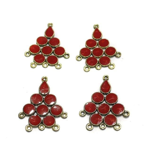5 Pairs Red Earring Components 37mm