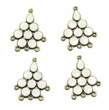 5 Pairs White Earring Components 37mm