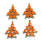5 Pairs Orange Earring Components 37mm