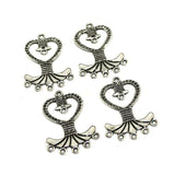 4 Pcs  Silver Earring Components 40x28mm
