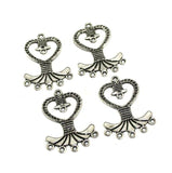 5 Pairs Silver Earring Components 40x28mm