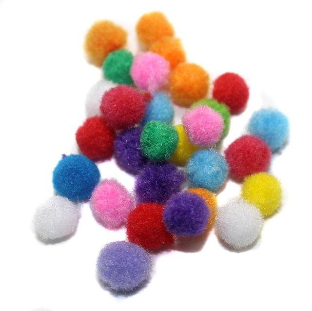 200 Pom Pom Round Beads Assorted 10mm