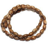 50+ Wooden Oval Beads Brown 7x5mm