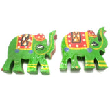 10 Pcs, Wooden Colored Elephant Beads