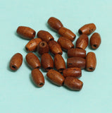 100 Pcs,12x7mm Brown Oval Wooden Beads