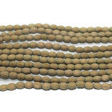 5 Strings Raw Wooden Oval Beads 6x4mm